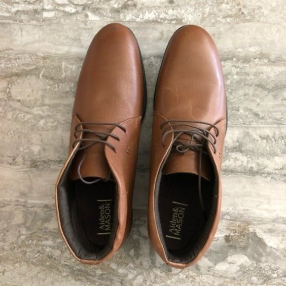 Aiden & Mason Chukka Boots Lace-Up Leather Brown Tan Men\'s Size 10 New in Box